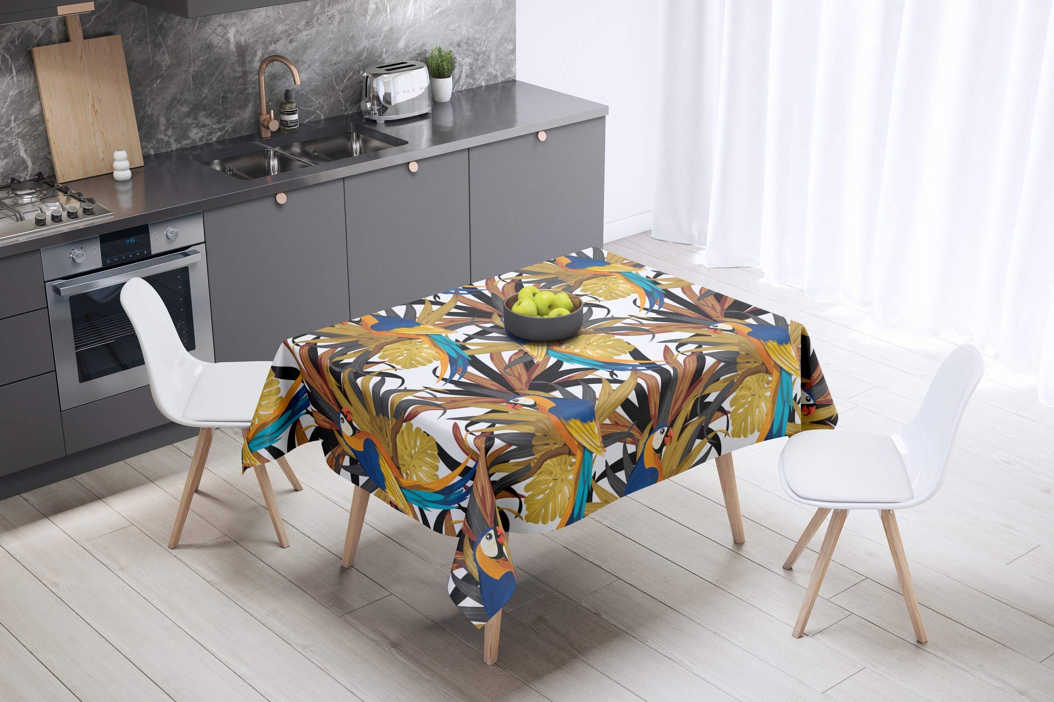 Bonamaison Kitchen Decoration, Tablecloth, 140cm x 140cm - Designed and Manufactured in Turkey