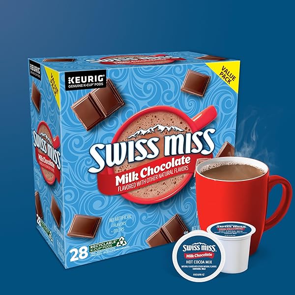 SWISS MISS MILK CHOCOLATE HOT COCOA KEURIG SINGLE-SERVE K CUP PODS, 28 COUNT
