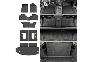 xipoqix 7 Seats Floor Mat Compatible with 2016-2025 Dodge Durango Cargo Mat 3rd Backrest Mat Replacement for 2016-2025 Dodge Durango Accessories (Trunk Mat+3rd Backrest Mat+7 Seats Floor Mat)