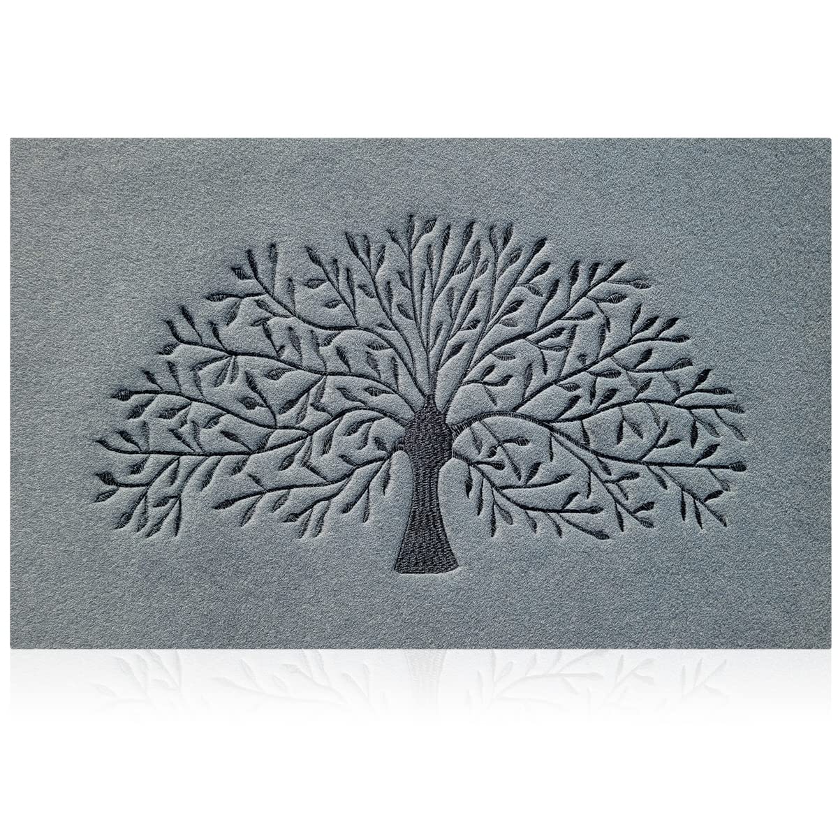 AOAOPQ Door Mats Indoor Outdoor Heavy Duty Rubber Door Mat Non Slip Outdoor Tree of Life Mats, Absorbent Washable Doormats for Front Back Door Outside Inside Light Grey