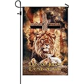FLAGWIX Lion Of Judah American Flag, Christian Cross Flag - Garden Flag 12x18, Decorations For Home, Yard, Christian Decor - Christian Double Sided, Heavy Duty Canvas Flag Indoor Outdoor