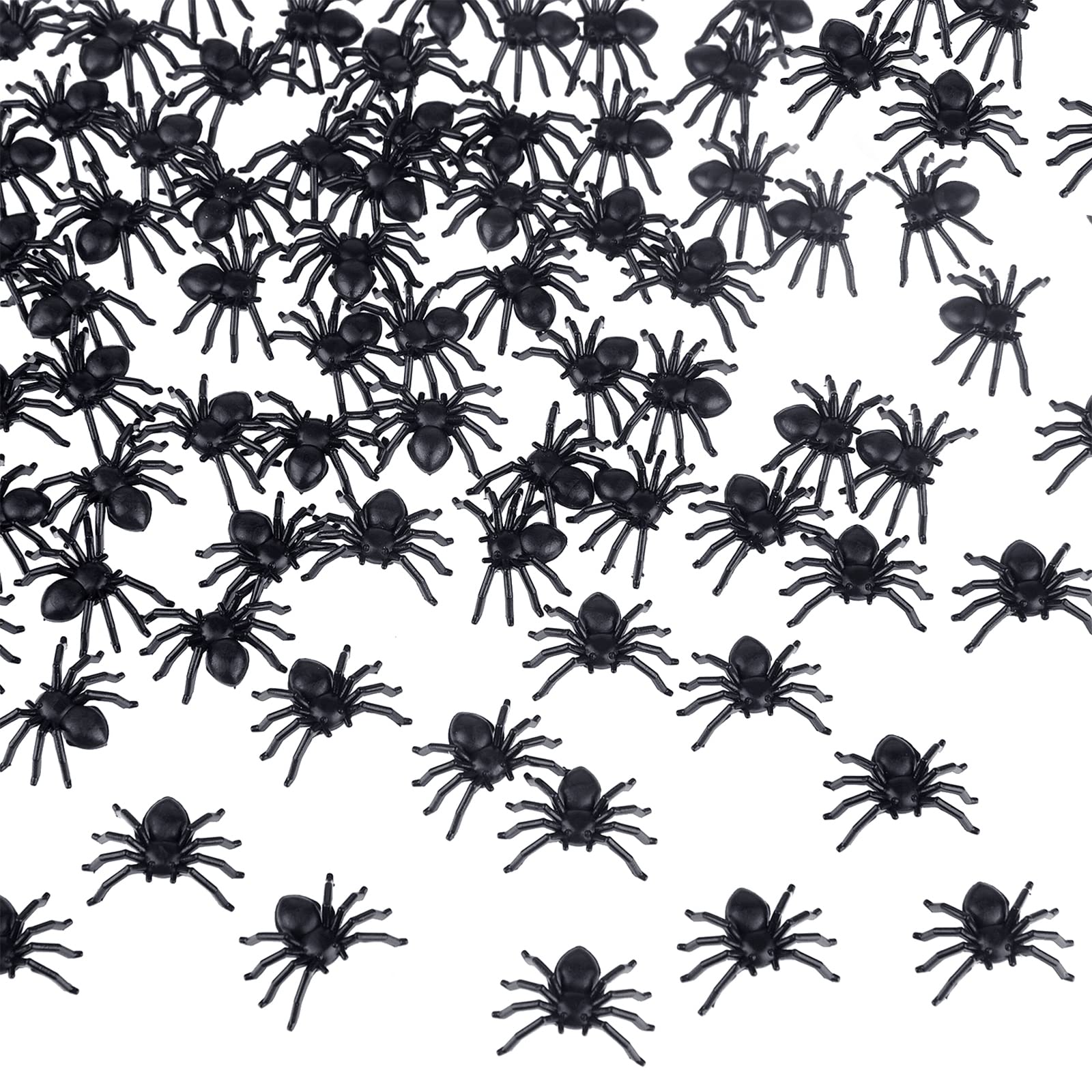 TUPARKA 500pcs Plastic Realistic Spiders Mini Fake Spiders Halloween Party Prank Props for Halloween Party Fool's Day Decorations, Black