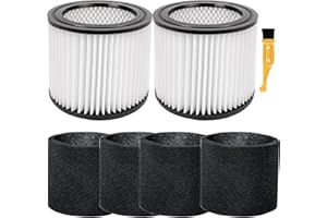 ECOMAID 90398 HEPA Replacement Filter and 90585 Foam Sleeve Filter Compatible with Shop-Vac 90398, 903-98, 9039800, 903-98-00