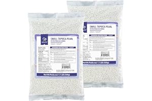 Soeos Sago Tapioca Pearls, 1.1 lbs (500g), Pack of 2, Small Tapioca Pearls for Asian Desserts, Bubble Tea, and Puddings, Quic