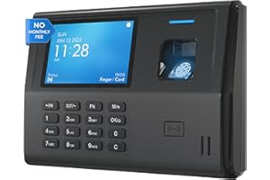 ANVIZ Time Clocks for Small Business Employees - CX3 Fingerprint Biometric Clock in and Out Machine - Finger Scan + RFID + Pin Punching in one, with Night Shifts, No Software Required