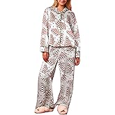 Yiulangde Women 2 Piece Buffalo Plaid Pajamas Lounge Set Y2k Long Sleeve Bow Tie Up Shirts Wide Leg Pants Sets Sleepwear
