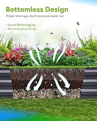 Quictent Galvanized Raised Garden Bed 6x3x1 Ft
