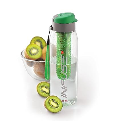 Cello Infuse Plastic Water Bottle, 800 ml, Green