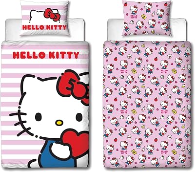 Character World Hello Kitty Duvet Set Single UK Size Reversible
