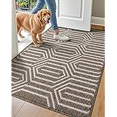 DEXI Front Door Mats for Entryway, Non Slip Washable Low-Profile Entry Doormat, Absorbent Resist Dirt Inside Floor Entrance Mat, Patio, 32x48, Brown