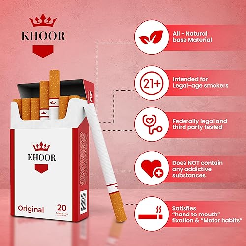KHOOR Herbal Cigarettes - Original Carton, Non-Addictive, Tobacco-Free &  Nicotine-Free, Quit Nicotine Step, Bold Original Flavor - 1 Carton (10  Packs) in Kenya