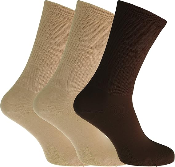 Womens/Ladies Extra Wide Comfort Fit Diabetic Socks (3 Pairs) (US 610