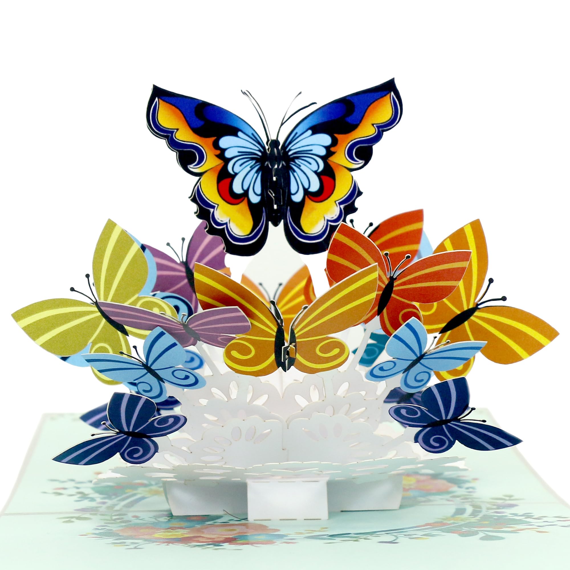 HAPPY GIFTERS Butterfly Pop Up Card - Appreciation Gifts 3D Greeting Pop Out Surprise - Handmade Large Gift Cards for All Occasions - Unisex Pop-up Present with Envelope Included