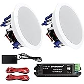 STUDIOFINIX 5.25 Inch Bluetooth Ceiling Speakers,300 Watt Max Power Output for Indoor Kichten,Living Room,Study Room,Basement and Covered Patio
