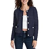 Urban CoCo Women's Open Front Button Down Knit Cropped Cardigan Casual Long Sleeve Sweater Jacket