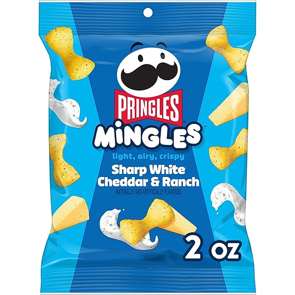 PRINGLES MINGLES PUFFED SNACKS, SHARP WHITE CHEDDAR AND RANCH, CHEESE PUFFS, SALTY SNACKS, 2OZ BAG (1 BAG)