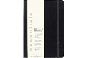 Essentials Large Black Dot Matrix Notebook (Diary, Journal)