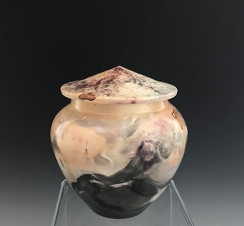 Amazon Com Small Cremation Urn For Ashes Pit Fire Raku Pottery