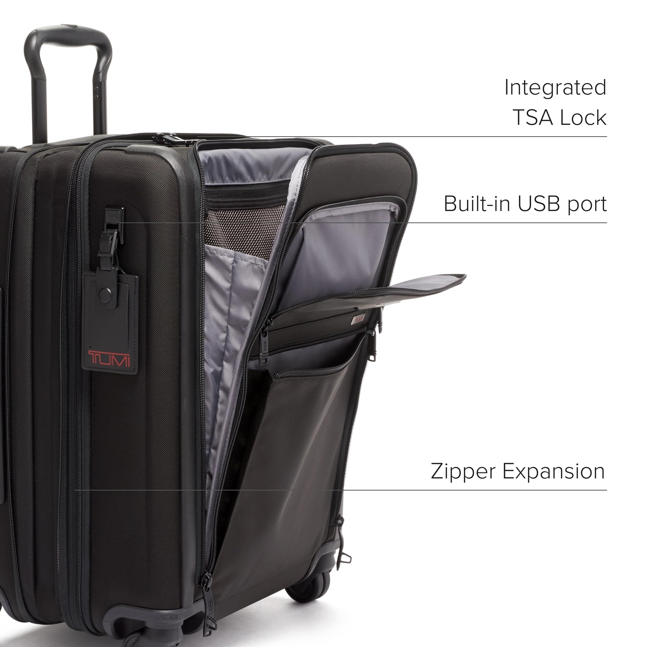 TUMI Alpha Continental Expandable 4Wheeled CarryOn Roller Bag for