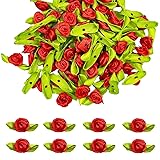 Mini Ribbon Roses, 100Pcs Artificial Fabric Flowers