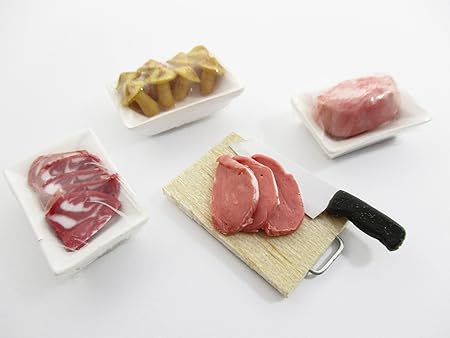 Amazon ドールハウスミニチュアfresh Food Pack Raw Meat準備withナイフセット ハウス おもちゃ