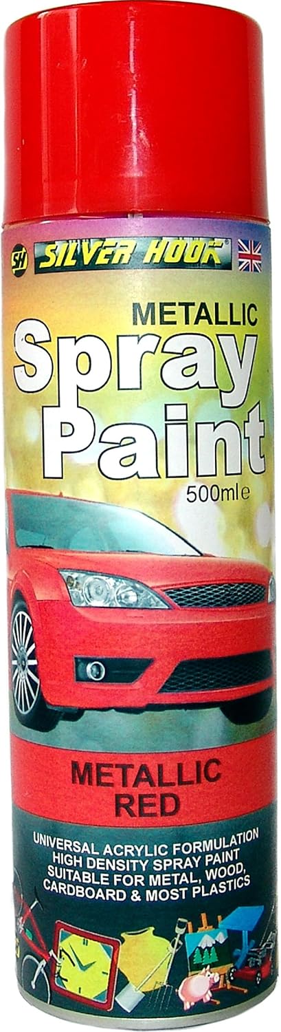 SILVERHOOK Metallic Red Spray Paint 400ml, 400 ml (Pack of 1)