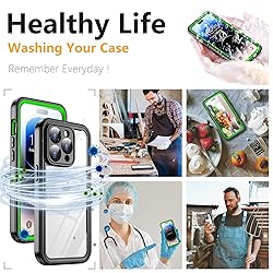 Temdan for iPhone 14 Pro Case Waterproof,Built-in