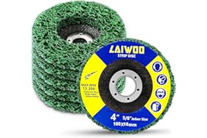 LAIWOO Strip Discs Stripping Wheel for Angle Grinder 4'' x 5/8'', Rust Remover Wheel Abrasive Disc Clean and Remove Paint Coating Rust Welds Oxidation (5 Pack)