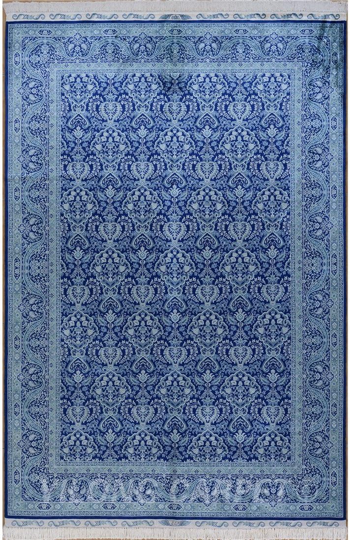 Yilong Carpet 5.5' x 8' Persian Silk Rug Handmade Oriental Traditional Floral Pattern Home Carpet (Blue) WK153A5.5x8