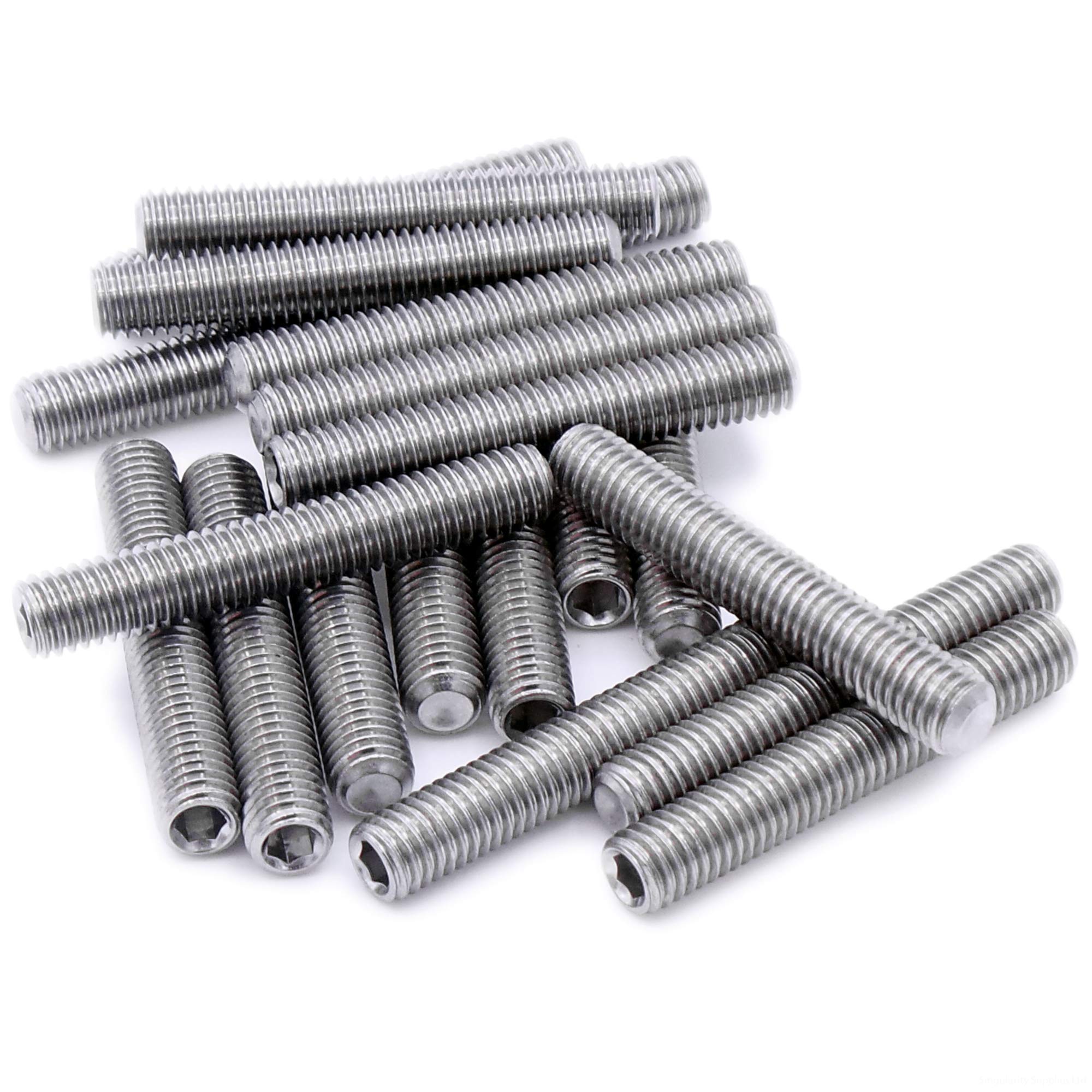 M6 (6mm x 45mm) Hex Socket Grub Screw (Cup Point) - Stainless Steel (A2) (Pack of 10)