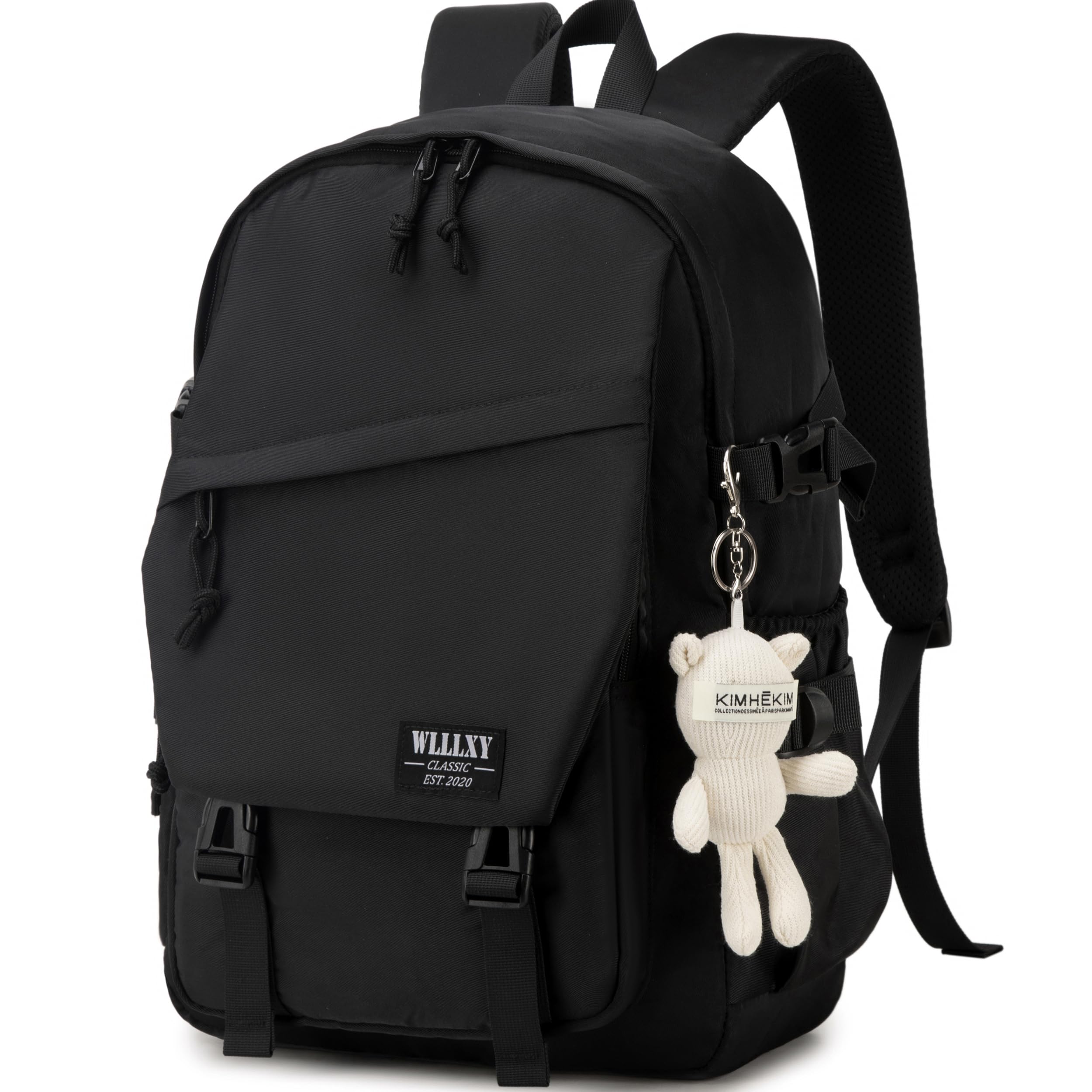 Photo 1 of College Laptop Backpack for Men Women 15.6 Elementary Middle High School Book Bag For Teens Girls Boys Anti Theft Travel Backpacks Waterproof Casual Daypack Large Student Bookbags?Black-M?