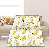 Cute Banana Throw Blanket Soft Warm Cozy Lightweight Flannel Blanket for Bedding Sofa Travel 50"X60"