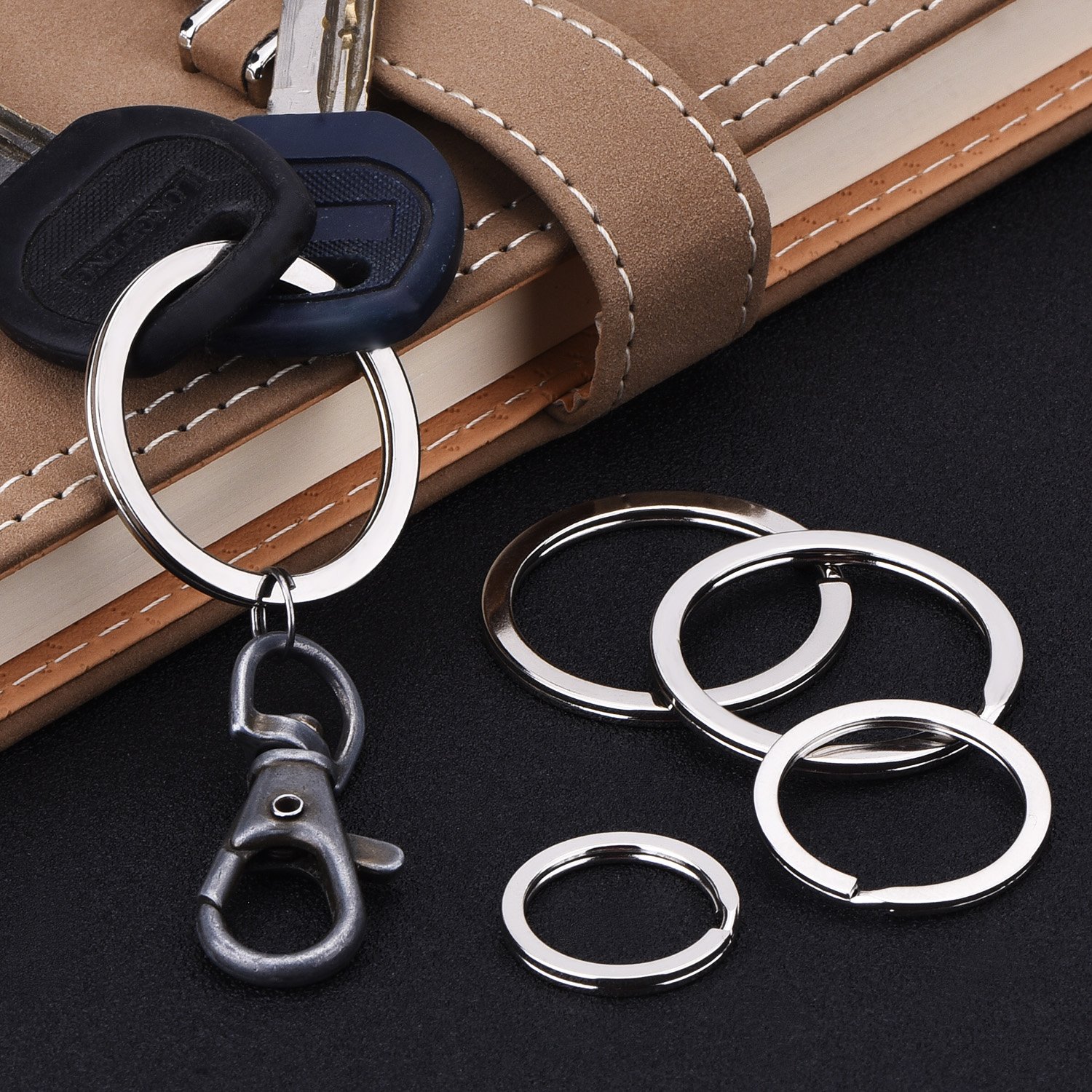 Round Flat Key Chain Rings Metal Split Ring for Home Car Keys