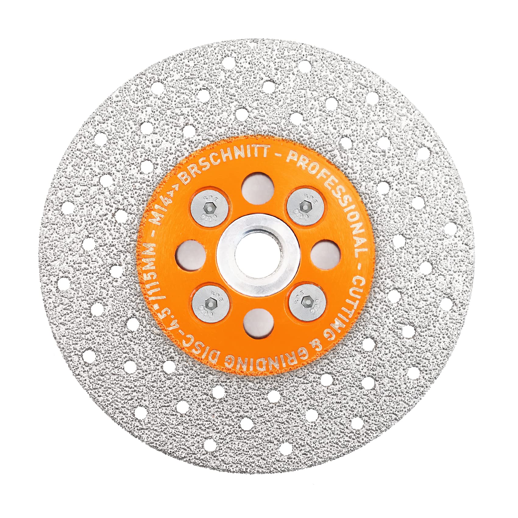 Diamond Granite Cutting Wheel,BRSCHNITT 115mm Vacuum Brazed Angle Grinder Diamond Blade with M14 Flange for Grinding Beveling Shaping Rounding Granite,Porcelain,Tile,Stone,Marble,Quartz