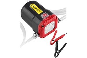 FAITIO Oil Extractor Pump 12V, Electric Engine Oil Pump w/ Upgraded Overcurrent Protection, Oil Transfer Pump for Motor Oil, Gear Oil, Transmission Fluid, Lube, Fluid Transfer Pump for Car, Mower, Boat, Red