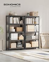 SONGMICS Set of 2 Shelving Units 40 x 90 x 180 cm Rustic Brown Black view 2