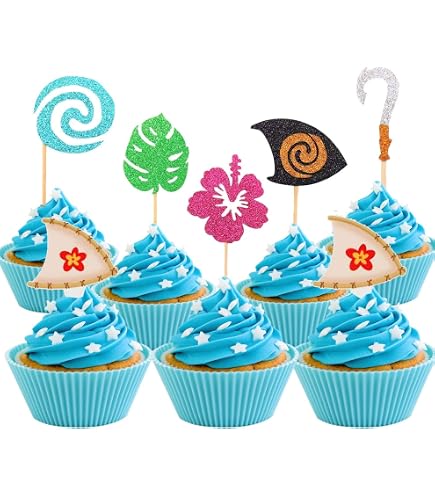 Honbay 24 Stück Kaktus-Cupcake-Topper – Aus Filz & Bambus, Ca. 16 Cm Lang, Für Hawaii-Party, Sommerfest Oder Deko