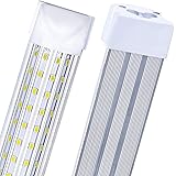 6-Pack, LED Shop Light, 8FT 100W 14000LM 6000K, Cold White, U Shape, Clear Cover, Hight Output, Linkable Shop Lights, T8 LED 