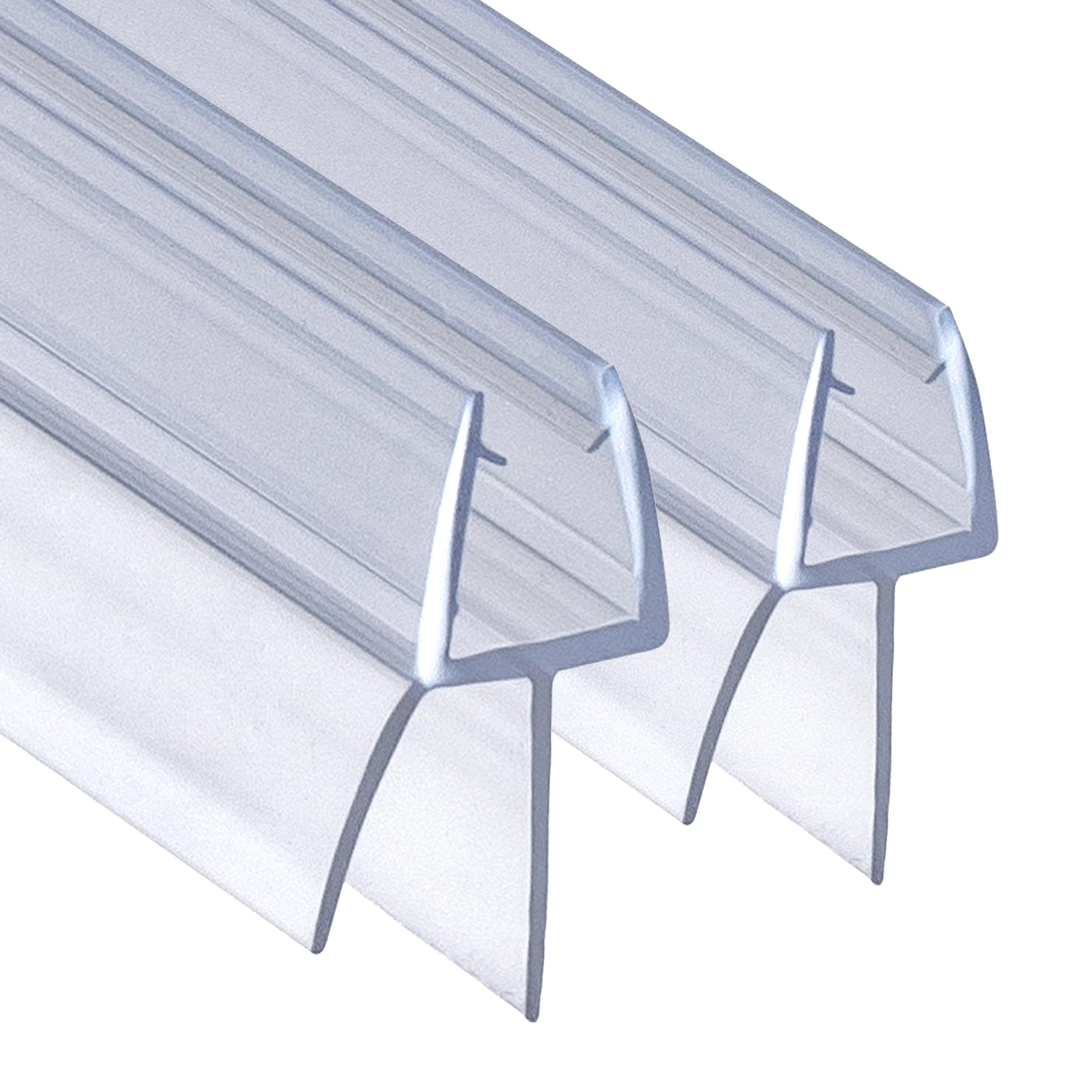 DOPPOSO Shower Seal 2 x 90 cm Replacement Seal for 4 mm / 5 mm / 6 mm for Shower Cubicles Bath with Extended Rubber Lips Glass Door Shower Seal Glass Thickness