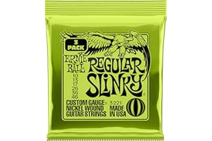 Ernie Ball Regular Slinky Nickel Wound Electric Guitar Strings 3-pack, 10-46 Gauge (P03221)