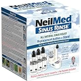 NeilMed Sinus Rinse Nasal Irrigation Replacement Bottle 3ct with NeilMed NasaDock Plus Drying Stand