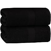 COTTON CRAFT Hotel Spa Luxury Bath Sheet - 2 Pack - Oversized Extra Large 40 x 80 - Heavyweight 700 GSM 2 Ply Ringspun Cotton - Soft Absorbent Everyday Use Home Bath Easy Care Towel Set - Black