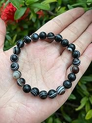 GAF TREASURES Banded Agate Matt Crystal Bead
