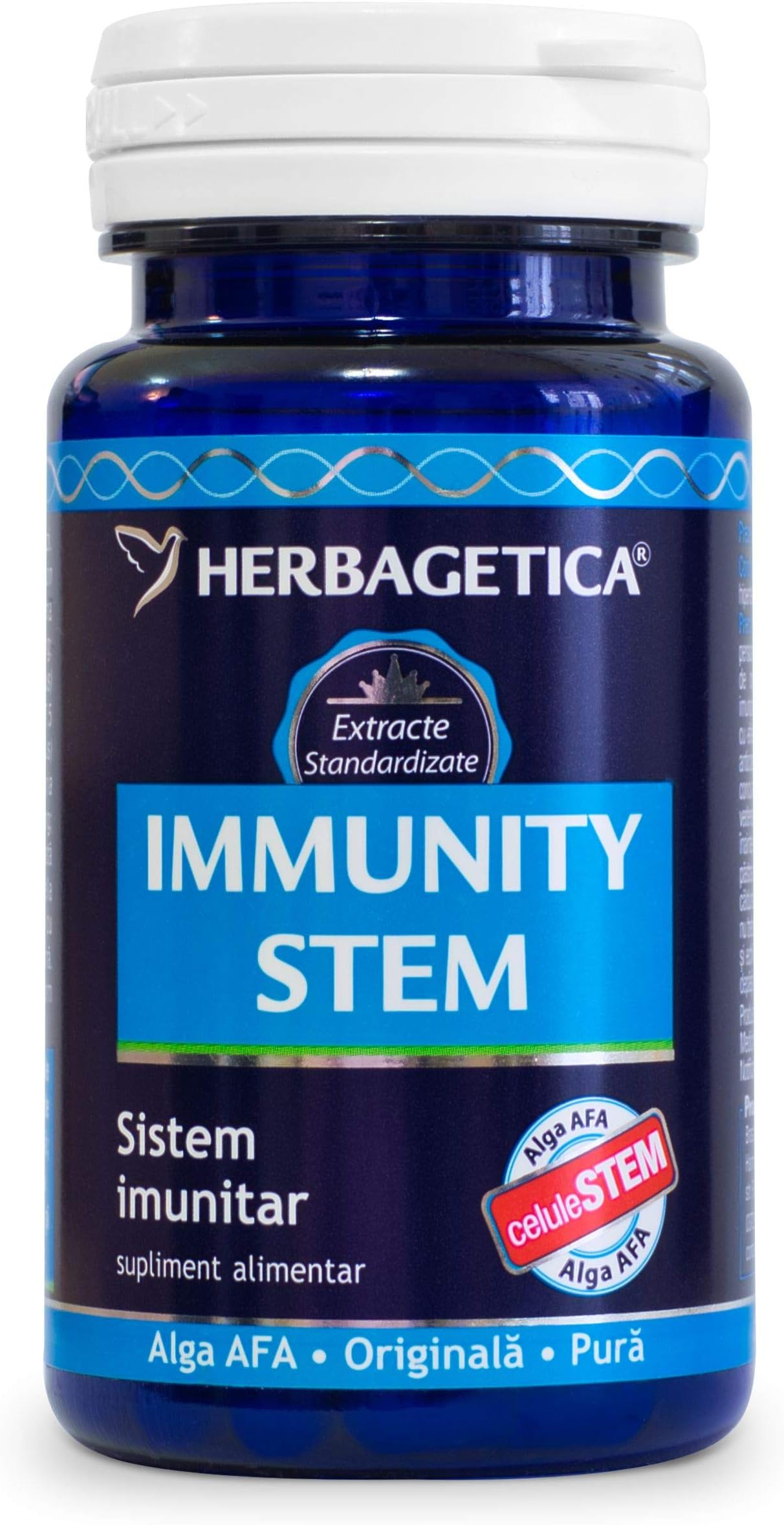 Immunity STEM - Supports Production of T Cells, NK Cells | with Organic AFA Klamath Algae, Siberian Ginseng, Ganoderma, Astragalus, Cat's Clow, Spirulina, Chlorella - 60 Capsules