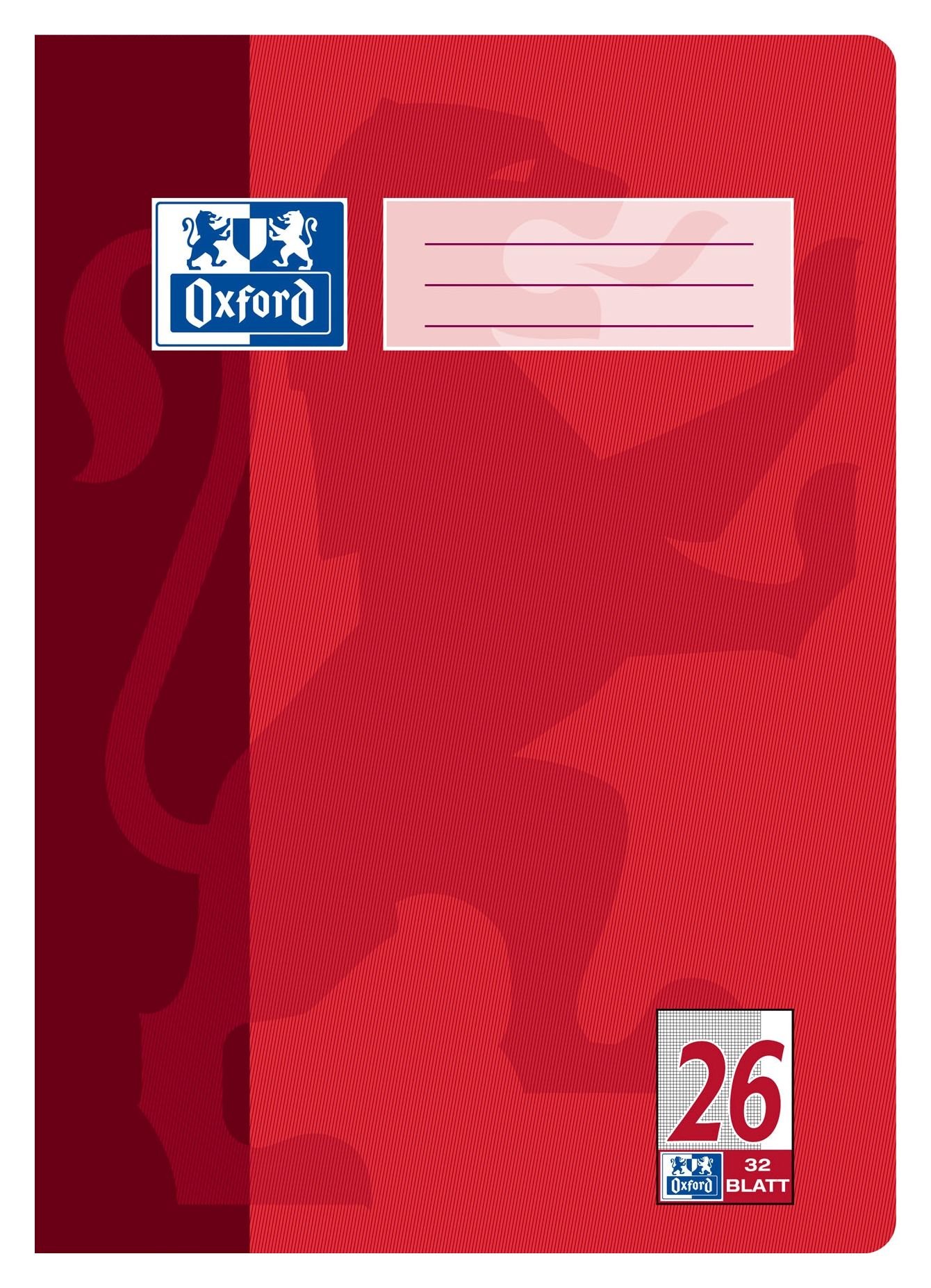 Oxford A4 School Exercise Book - 32 Pages 90 g/m² - Optic Paper Ruling 26 - Squared with Margin Pack of 1 1er-Pack