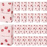 Kolldenn 24 Pcs Strawberry Birthday Party Decoration Berry Sweet Gift Bags Strawberry Favor Goodie Bags for Baby Shower Summer Sweet One Birthday Party Supplies