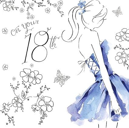 Twizler Bigliettino D Auguri Per 18 Compleanno Per Ragazze Con Finitura In Cristallo Swarovski Argentato Abito Effetto Acquerello Amazon It Cancelleria E Prodotti Per Ufficio
