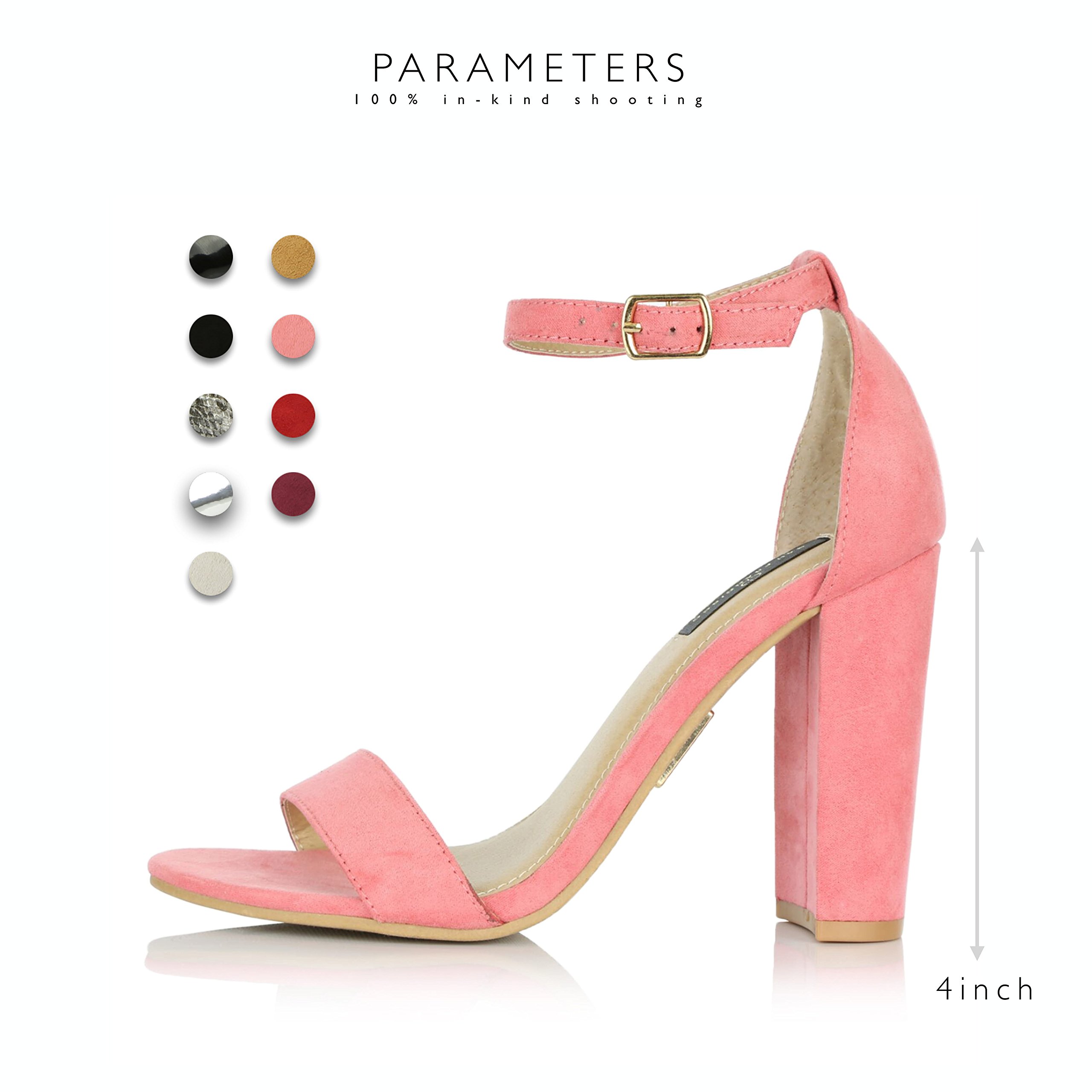 DailyShoes Women's Fashion Chunky Heel Sandal Open Toe Wedding Pumps with Buckle Ankle Strap Party Evening Shoes - Image 4