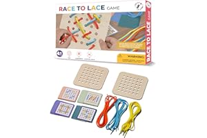 LITTLE JUPITER Race to Lace - Perfect Home or Travel Game for Kids and Adults - Ideal for 8-12 Years Old - Solo or 2+ Players for for 4+ Years & Up for Car, Airplanes, Road Trips - Family & Kids