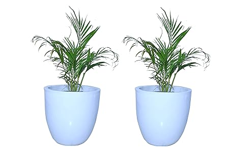 Global Trade & Utility Products Fiber Reinforced Plastic Pot, White, 10 Width X 12 Height, 2 Pieces